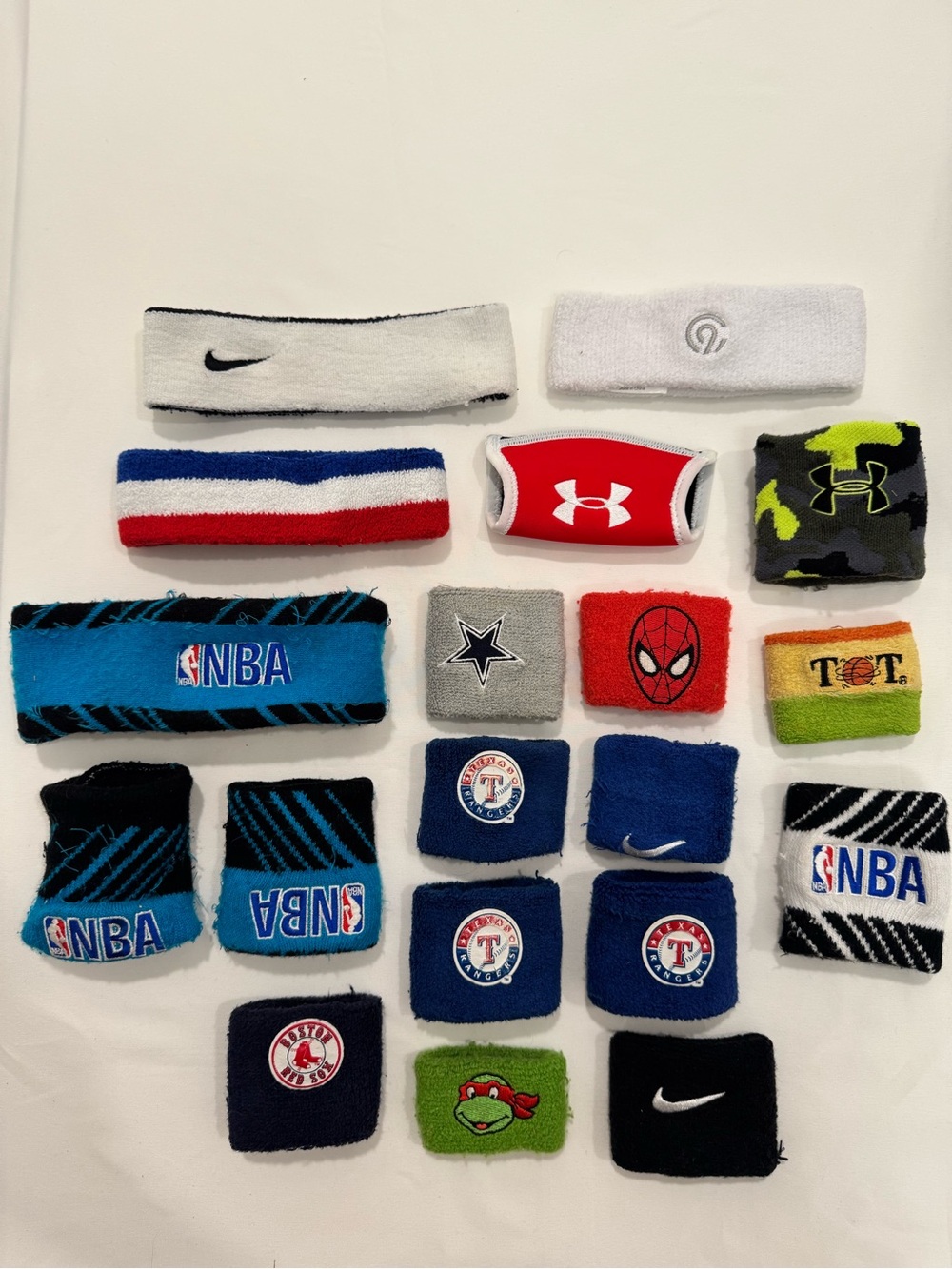 Kids Sweatband Wristband Headband Lot Nike NBA Under Armour Sports Mix
